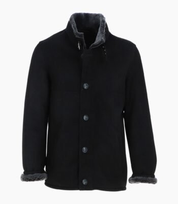 Vogue Mens Shearling Coat Black