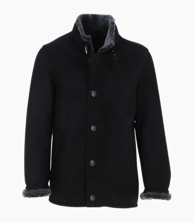 Vogue Mens Shearling Coat Black