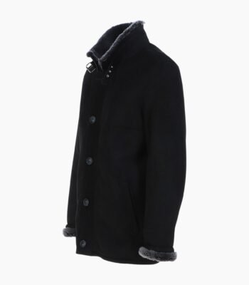 Vogue Mens Shearling Coat Black