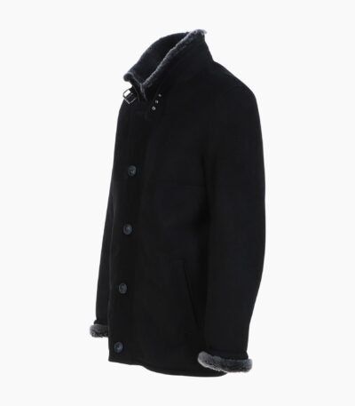 Vogue Mens Shearling Coat Black