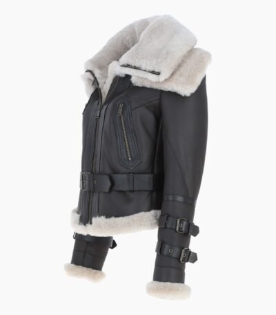 Women's Aviator Shearling Leather Jacket Brown