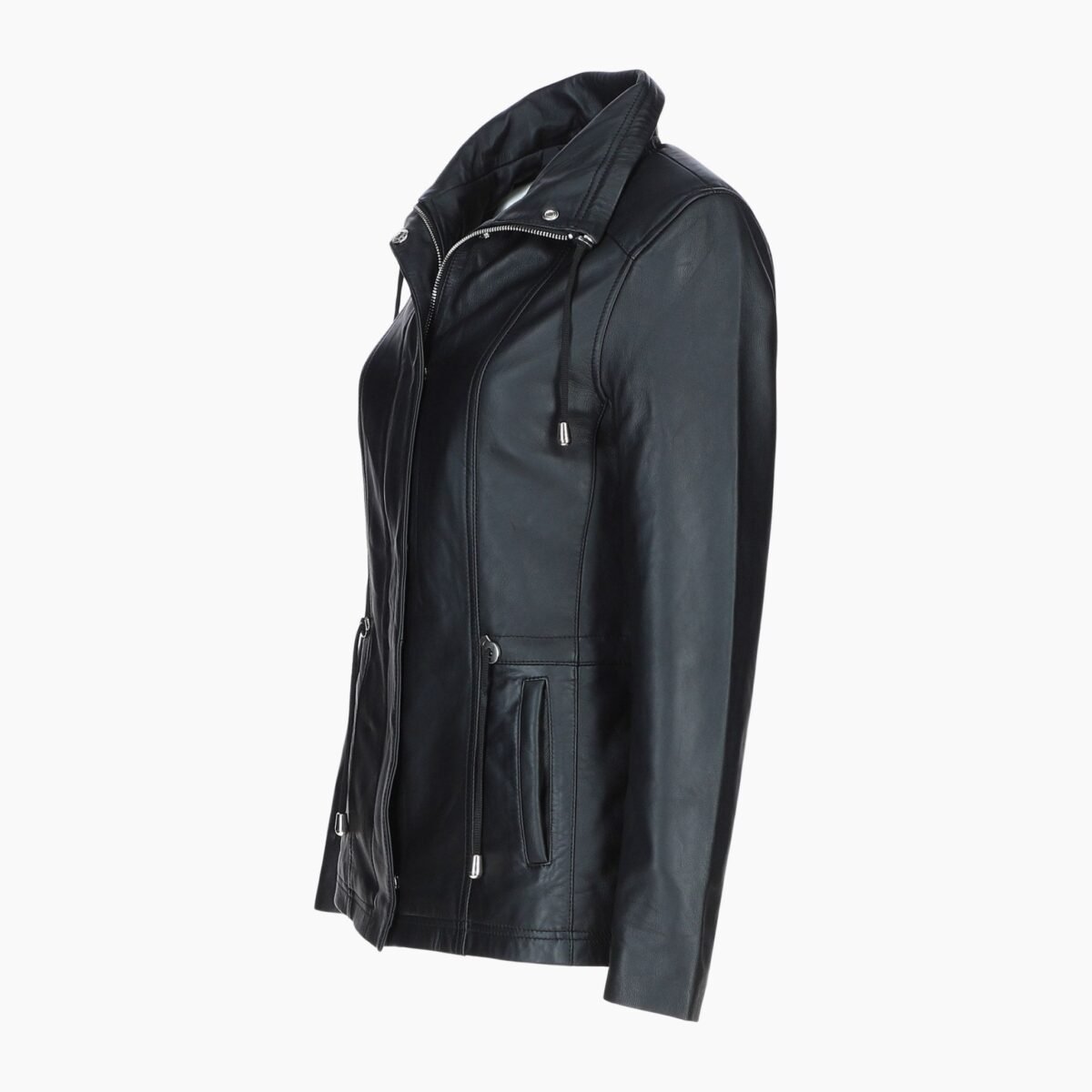 Womens Casual Leather Jacket Black