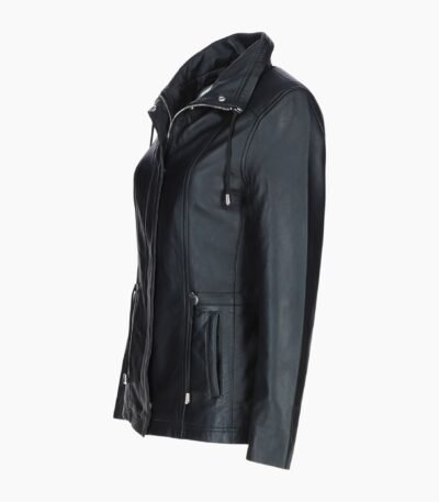 Womens Casual Leather Jacket Black