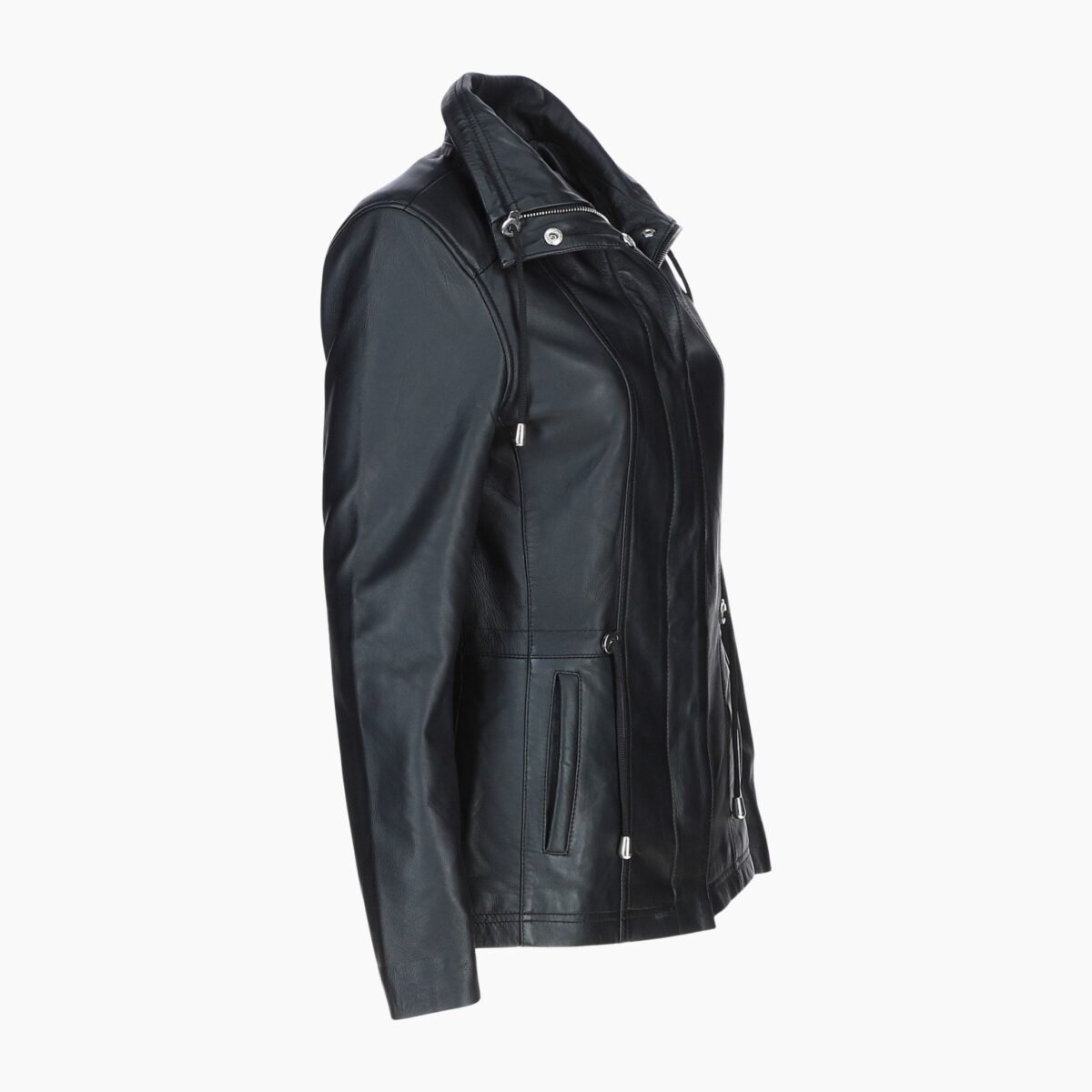 Womens Casual Leather Jacket Black