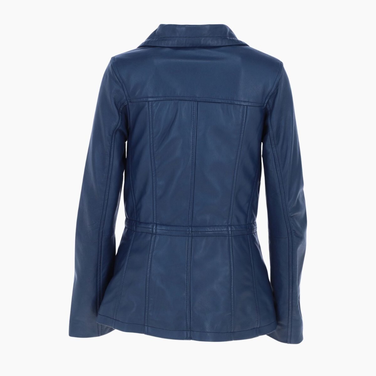 Womens Casual Leather Jacket Navy