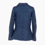 Womens Casual Leather Jacket Navy