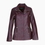 Womens Casual Leather Jacket Oxblood