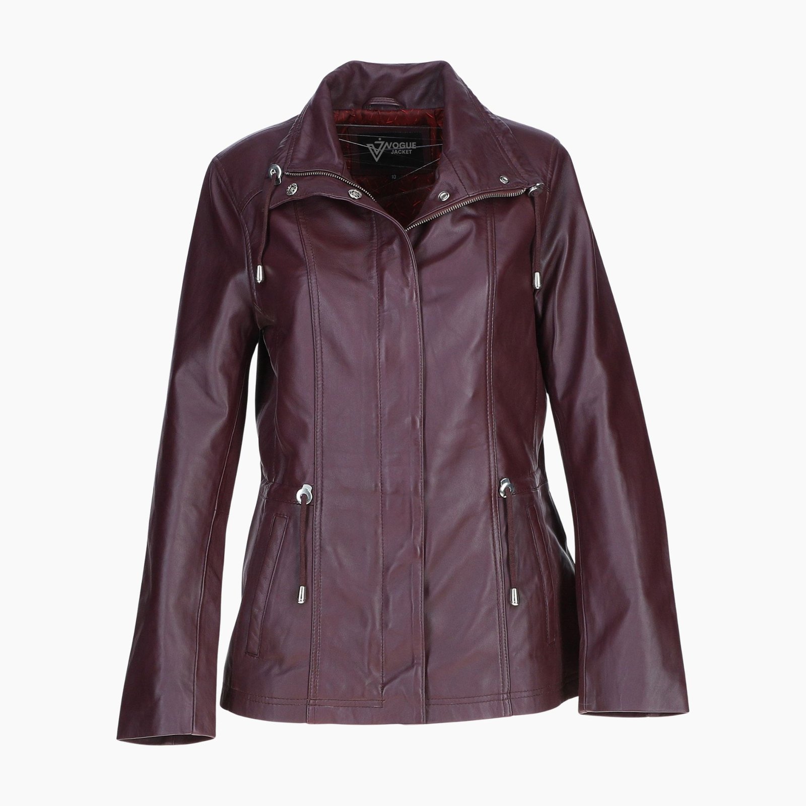 Womens Casual Leather Jacket Oxblood Womens Casual Leather Jacket Oxblood
