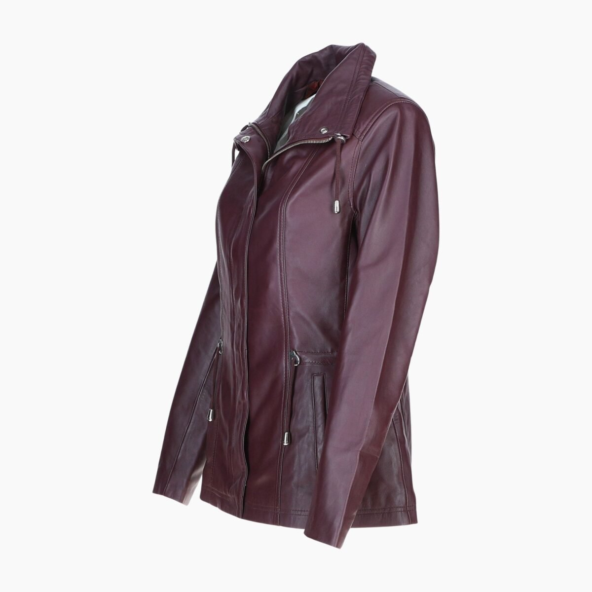 Womens Casual Leather Jacket Oxblood