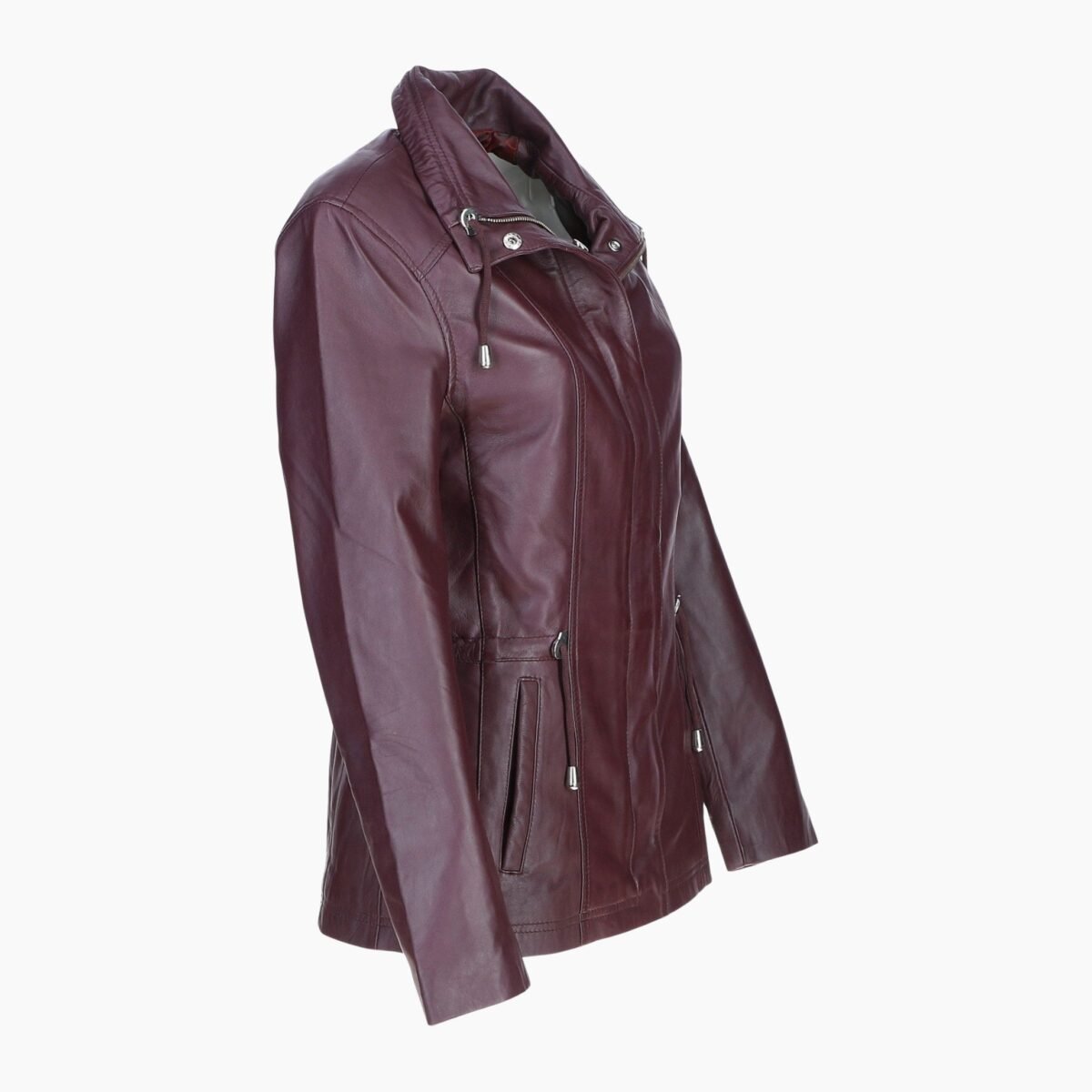 Womens Casual Leather Jacket Oxblood