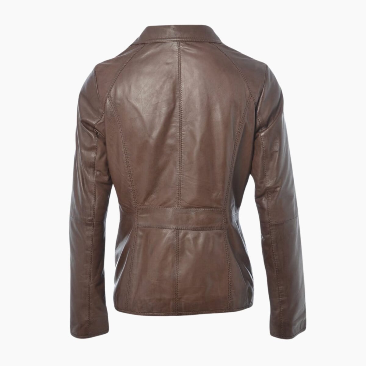 Womens Genuine Leather Jacket Brown