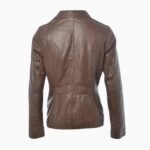 Womens Genuine Leather Jacket Brown