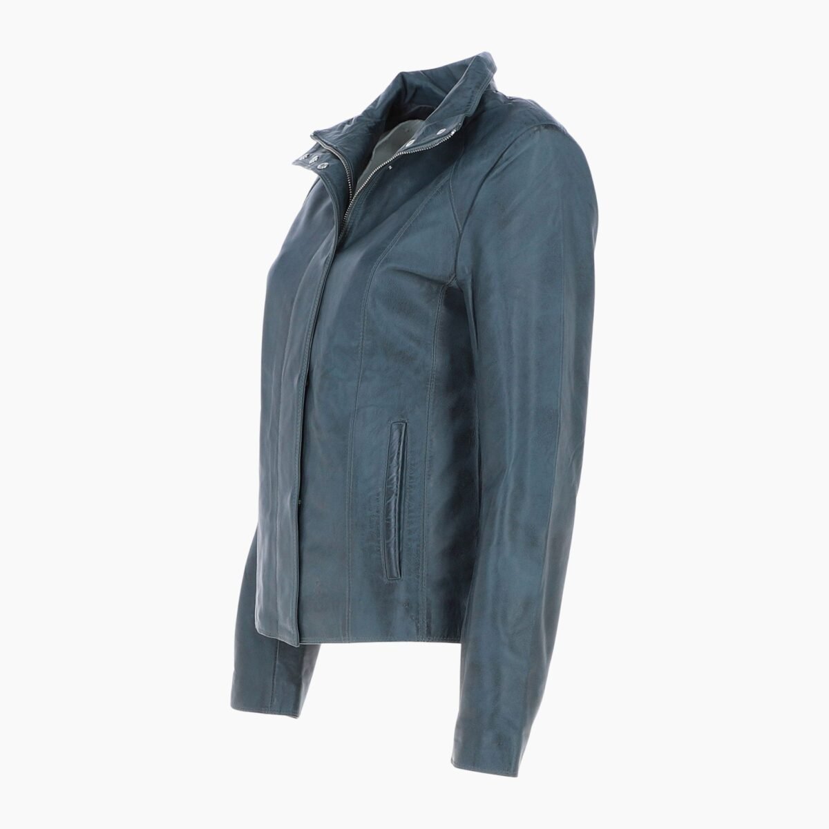 Womens Genuine Leather Jacket Gray