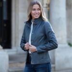 Womens Genuine Leather Jacket Gray