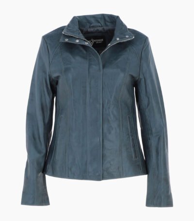 Womens Genuine Leather Jacket Gray