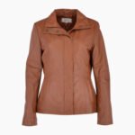 Womens Genuine Leather Jacket Tan