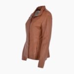 Womens Genuine Leather Jacket Tan