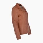 Womens Genuine Leather Jacket Tan