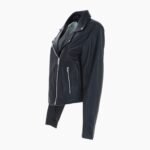 Womens Genuine Leather Slim Fit Biker Jacket Black