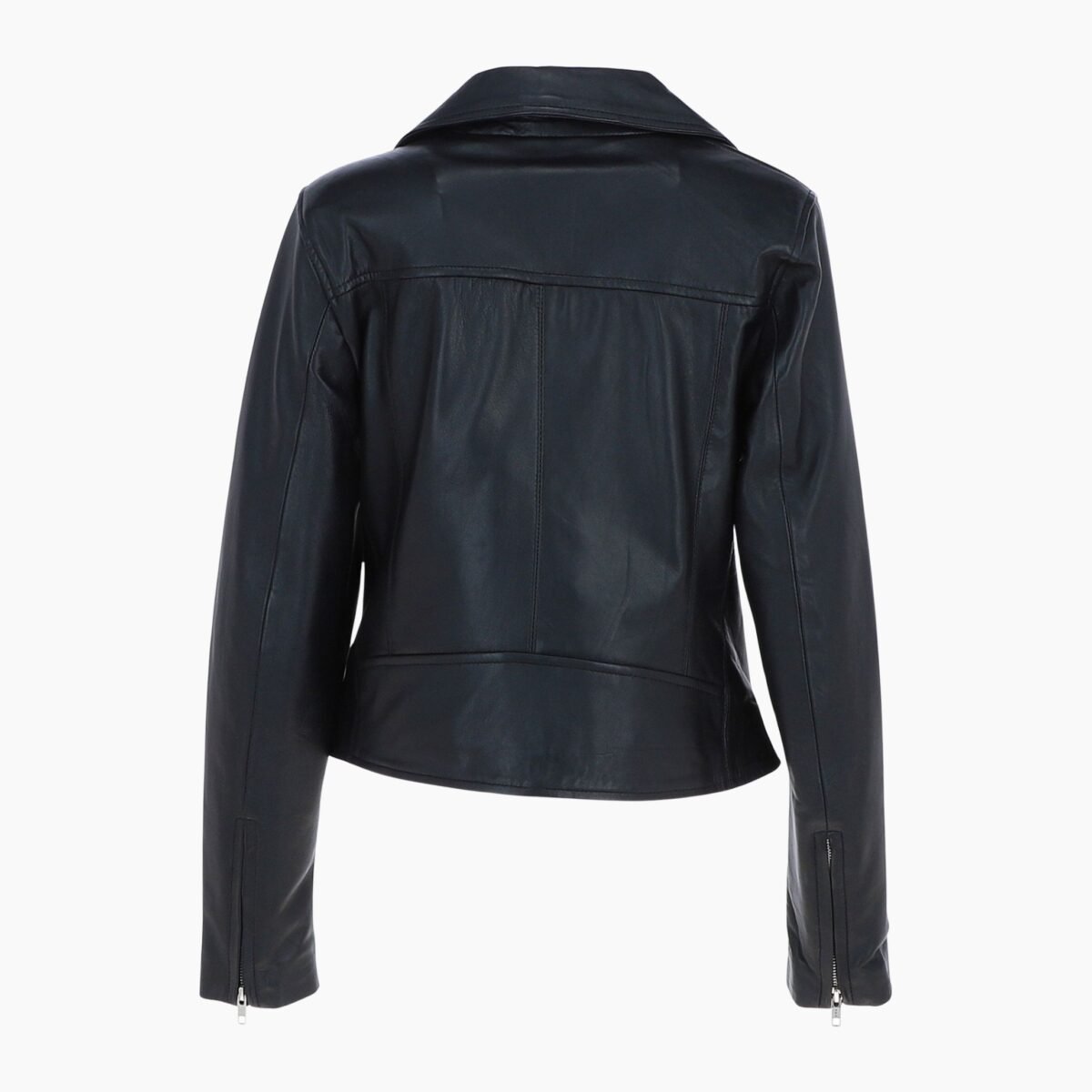 Womens Genuine Leather Slim Fit Biker Jacket Black