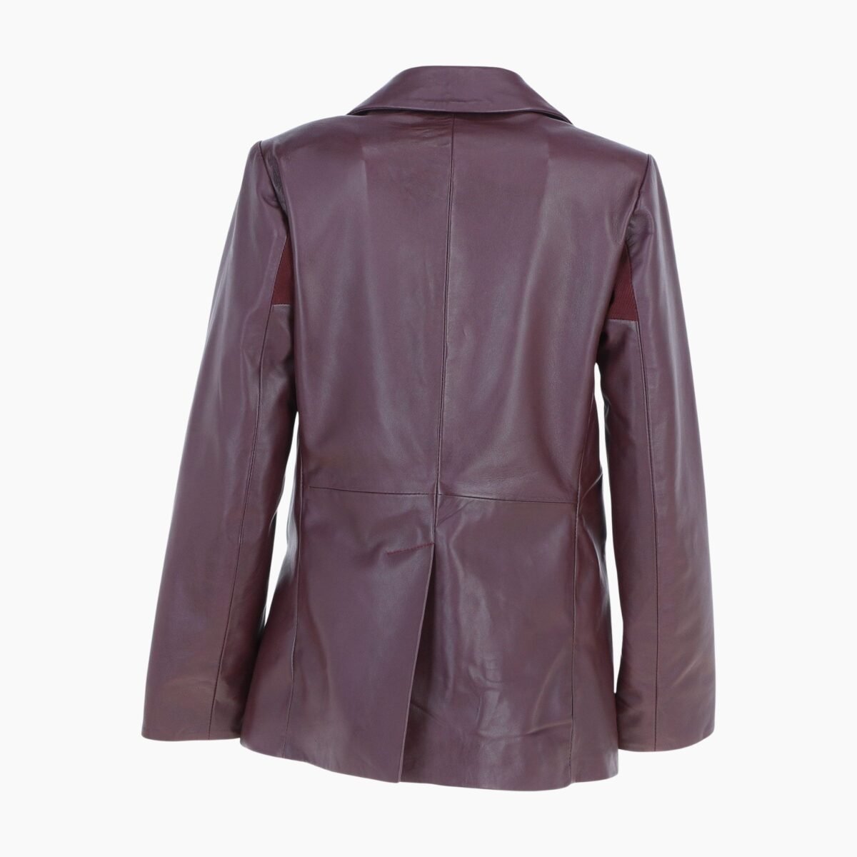 Womens Leather Fashion Single Breasted Blazer Burgundy