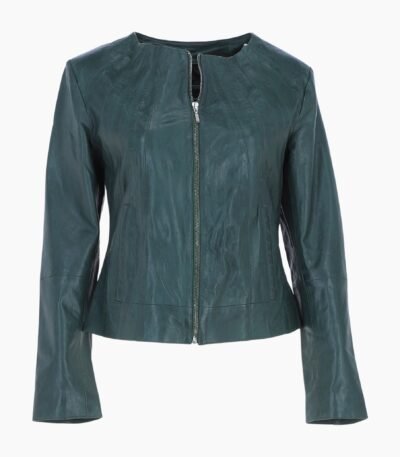 Womens Leather Jacket Green Cordova