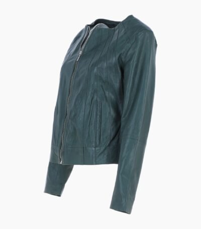 Womens Leather Jacket Green Cordova