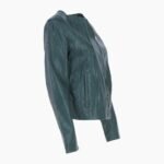 Womens Leather Jacket Green Cordova