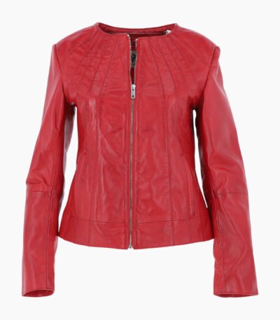 Womens Leather Jacket Red Cordova