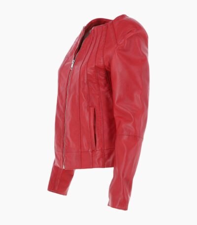 Womens Leather Jacket Red Cordova