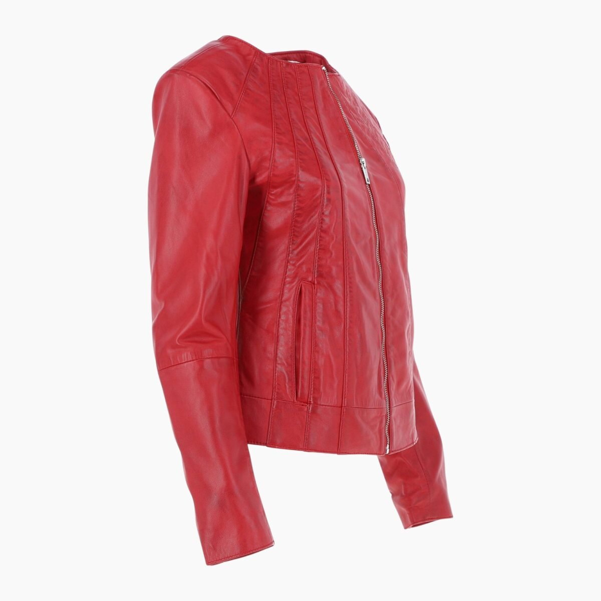 Womens Leather Jacket Red Cordova