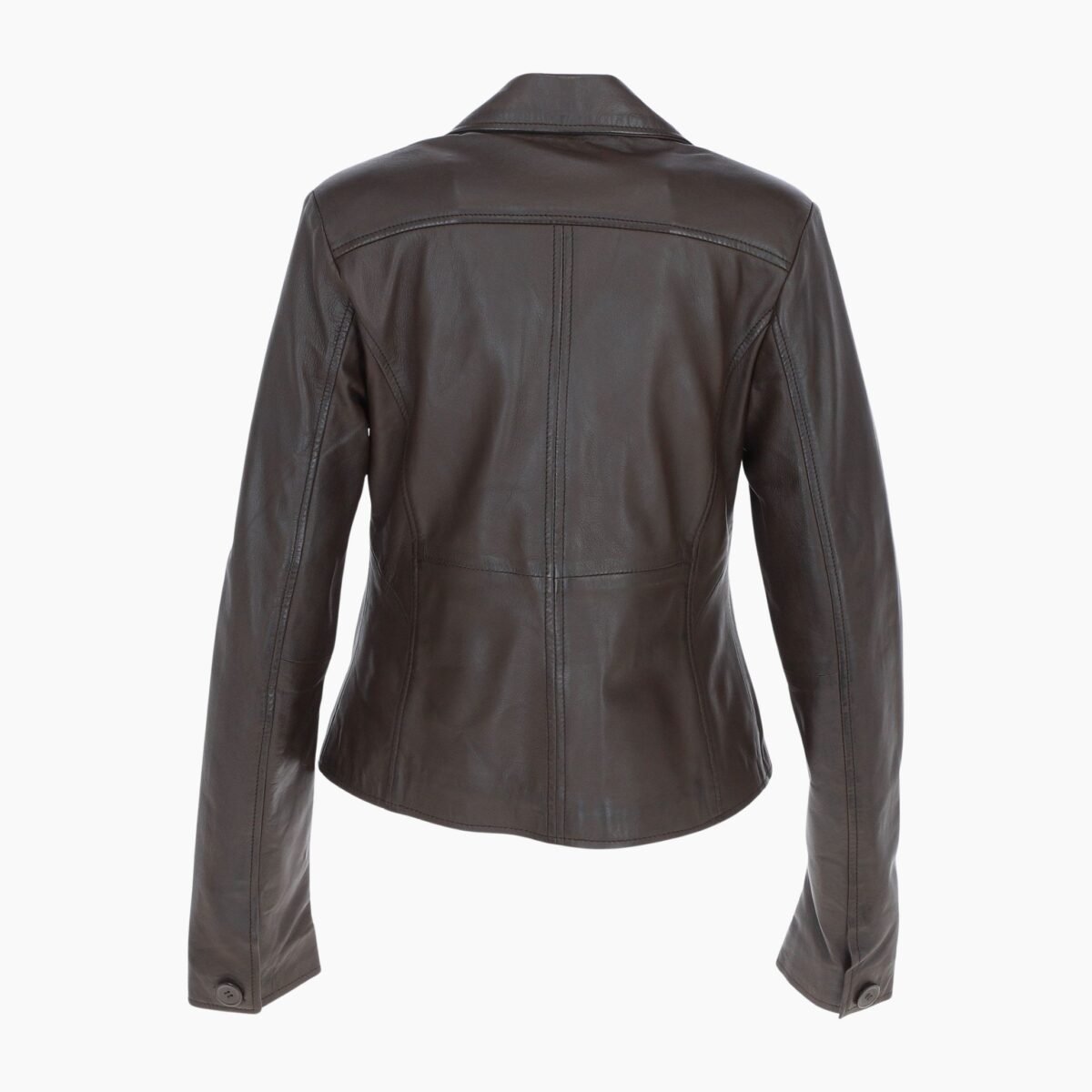Womens Leather Short Blazer Jacket Chocolate Alameda