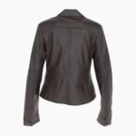 Womens Leather Short Blazer Jacket Chocolate Alameda