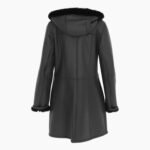 Womens Sheepskin Duffle Coat Black