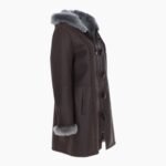 Womens Sheepskin Duffle Coat Brown