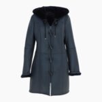 Womens Sheepskin Duffle Coat Navy