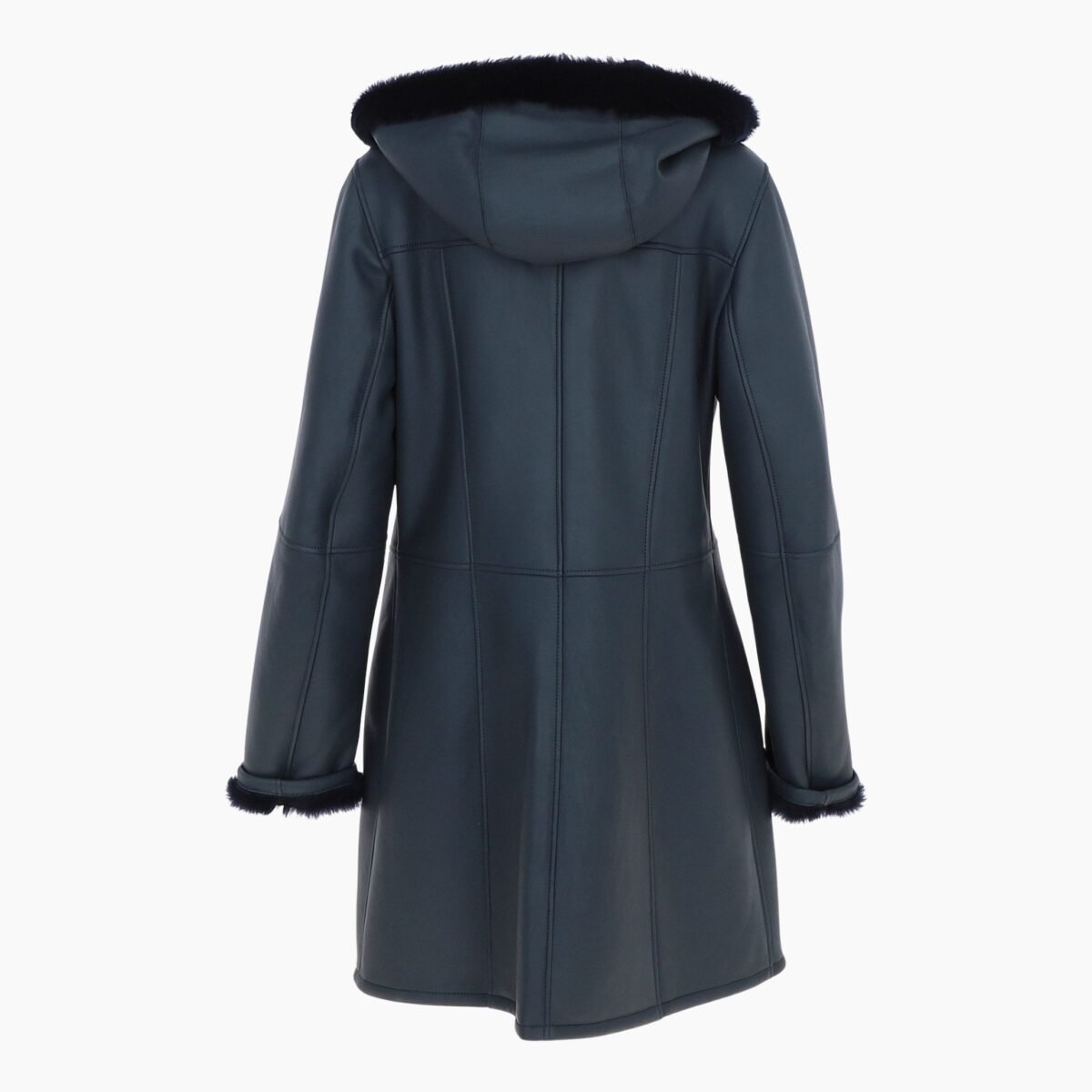 Womens Sheepskin Duffle Coat Navy