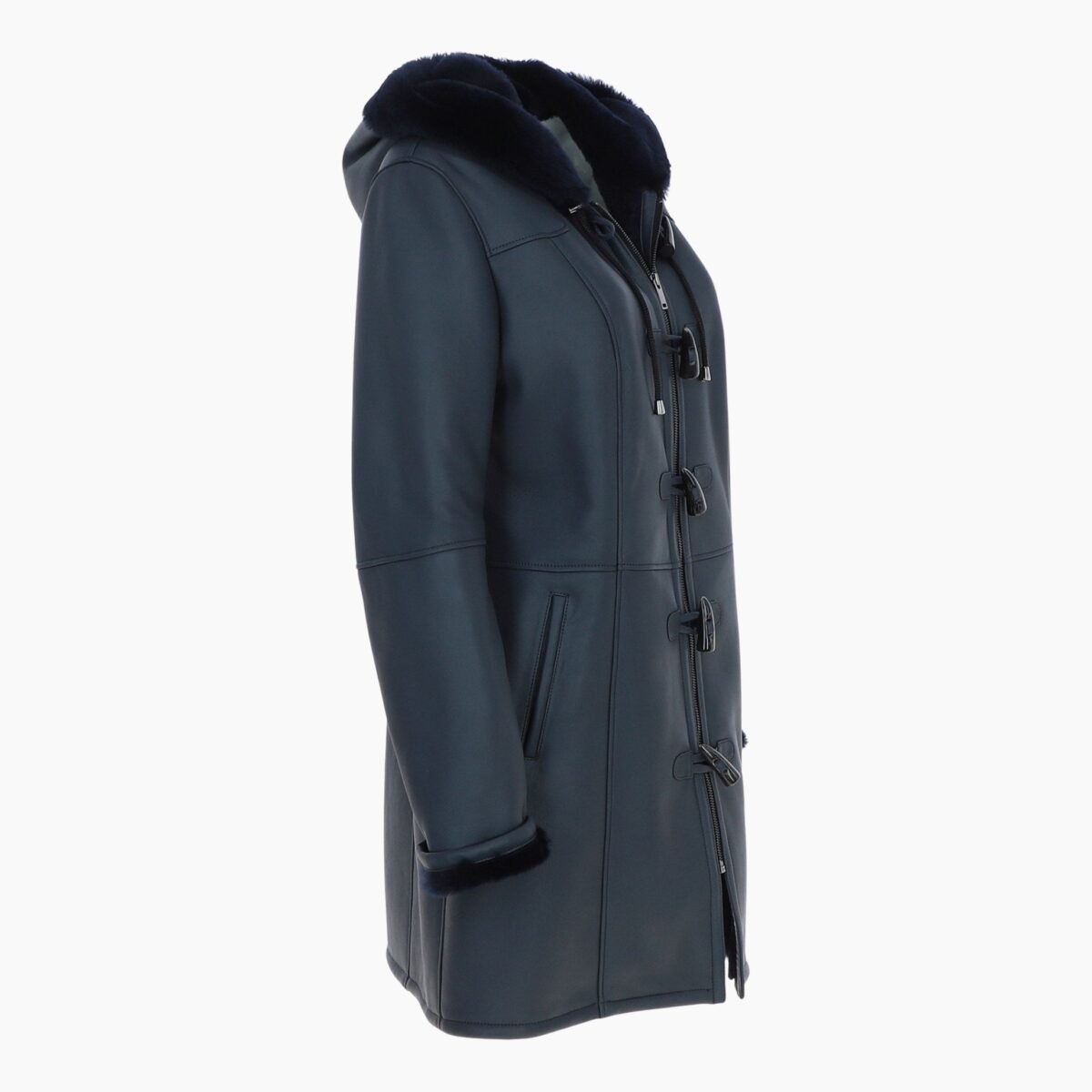 Womens Sheepskin Duffle Coat Navy