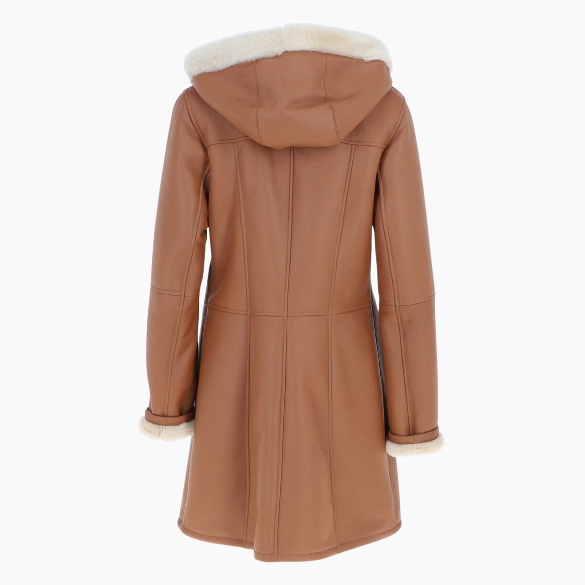 Womens Sheepskin Duffle Coat Tan