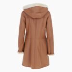 Womens Sheepskin Duffle Coat Tan