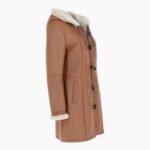 Womens Sheepskin Duffle Coat Tan