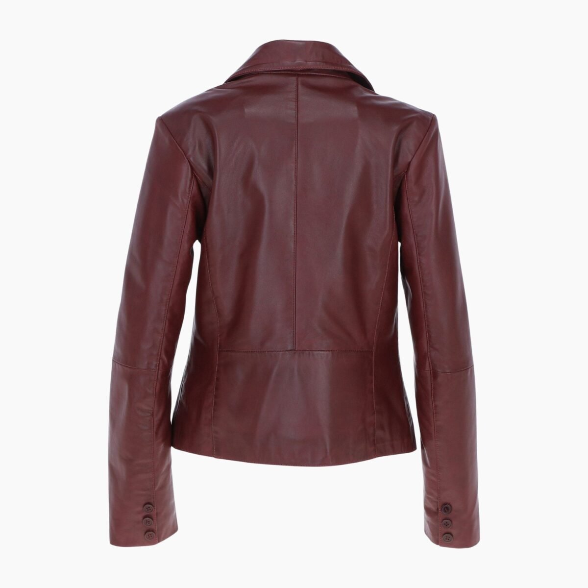 Womens Two Button Leather Blazer Oxblood