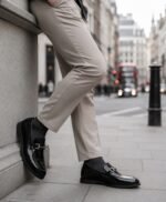 VJ Milano Mens Black Patent Leather Loafers