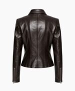 Women's Dark Brown Triple Zip Genuine Leather Jacket