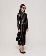 Women's Dark Brown Triple Zip Genuine Leather Jacket