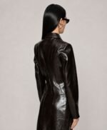 Women's Dark Brown Triple Zip Genuine Leather Jacket