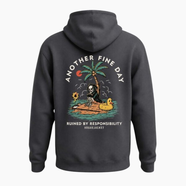 Another Fine Day Front and Back Charcoal Hoodie